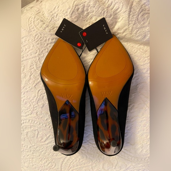 Zara Suede Tortoiseshell Stiletto Heels Sz 39 - NWT - Picture 4 of 6